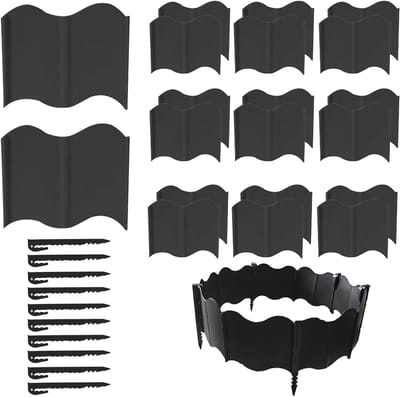 Tuinrandafscheiding 20 stuks - Flexibele borders - Tuin verfraaien - UV-bestendig materiaal - 20 stuks - Zwart