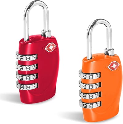 TSA Goedgekeurde 4-Cijferige Combinatie Hangsloten voor Bagage - Perfecte Beveiliging voor Reizen (Pack van 2)