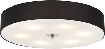QAZQA Plafoniere Drum 70 rond zwart