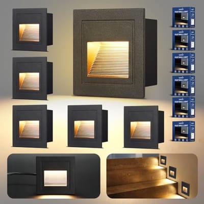 Trapverlichting LED 3W 300lm 6-pack - IP65 Inbouw Wandlamp voor Trappen en Gangen