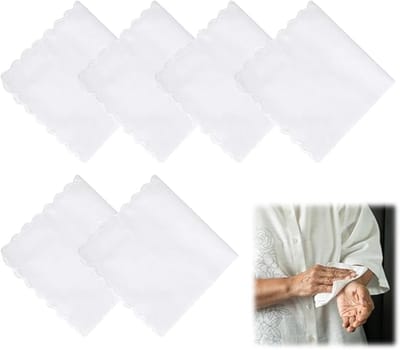 6 stuks - Zakdoek - Pochet - Dameszakdoek - heren zakdoeken - witte katoenen zakdoekjes - met geschulpte rand - pakzakdoeken - voor gala, feest - 30*30 cm