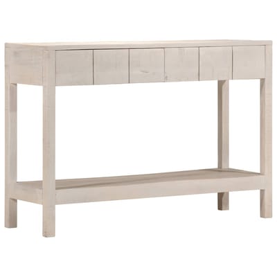 vidaXL - Wandtafel - 110x35x75 - cm - massief - mangohout - wit