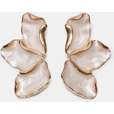 Stradivarius Oorbellen waaier emaille  Goud OS