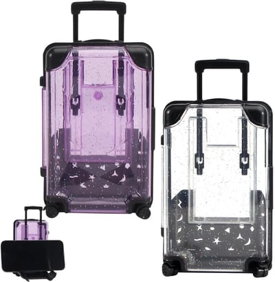 Mini Koffer Decoratie Set van 2, ABS Plastic Sequin Geschenkdoos voor Sieraden en Accessoires, Ideaal voor Reizen en Cadeaus