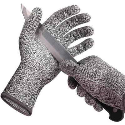 GANT POUR ECRAN TACTILE,Grey side-M--Gants de sécurité Anti coupure, 1 paire, résistant aux coups de couteau, fil en acier inoxydabl