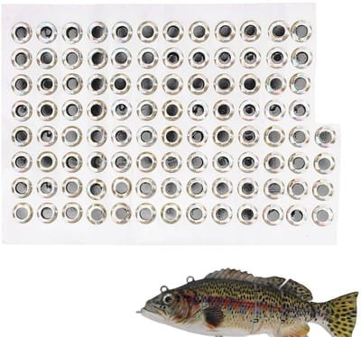 Allecto - Fischaugen Stickers - 100 Stuks 3D Kunstmatige Visogen - 10 mm Silver - Ideaal voor Vissers - Realistische Visogen - Perfect voor Visspor...
