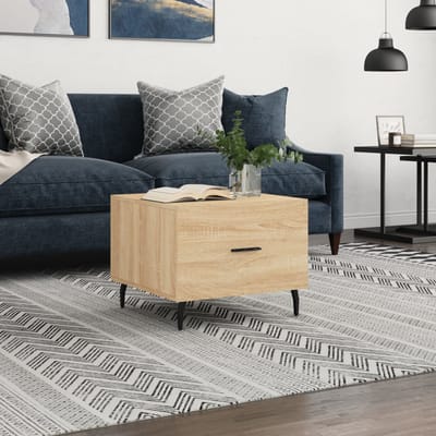 vidaXL - Salontafel - 50x50x35 - cm - bewerkt - hout - sonoma - eikenkleurig