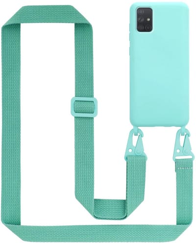 Cadorabo Mobiele telefoon ketting geschikt voor Samsung Galaxy A71 4G in LIQUID TURKOOIS - Silicone beschermhoes met lengte verstelbare koord riem
