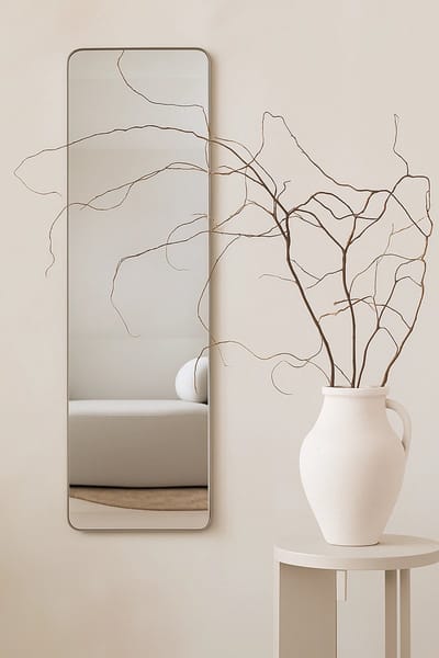 Nordic Style® Rechthoekige spiegel 125x40cm - Greige - Scandinavische Spiegels - Vierkant - Pas spiegel - Staande spiegel - Kleedkamer spiegel - Pas