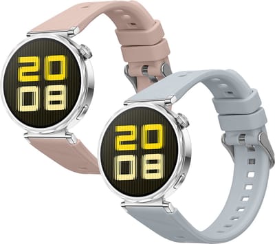 kwmobile 2x horlogebandjes geschikt voor Huawei Watch GT5 41mm / GT5 Pro 42mm / Watch GT4 41mm bandje - Smartwatch bandjes van TPU - Activity tracker horloge band in lichtblauw / oudroze