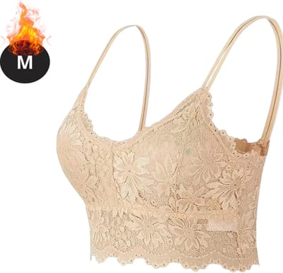 Bovista BH Zonder Beugel - Zonder Bandjes - Push-up Bh's - Comfort Beha - Comfortabel - Sterk - Beige - Maat M