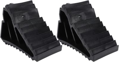 Wielblokken 2-pack - Antislip keggen - Parkeren Voertuigen - Weerbestendig PE Materiaal - 140 x 95 x 78 mm - Zwart