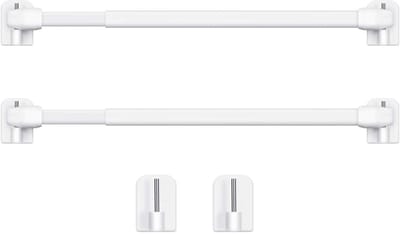 Dailygoods- Gordijnroede Verstelbaar 15,7-27,5 Inch - Gordijnroede zonder Boren - Zelfklevende Gordijnstangen - Douchegordijnstangen - 2 Stuks - Draagkracht tot 400 g - Douchegordijnstang