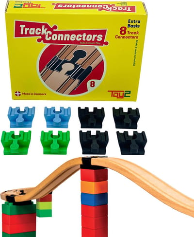 8 Basis - Brio Duplo Adapters - Treinbaanonderdelen - Houten Treinbaan