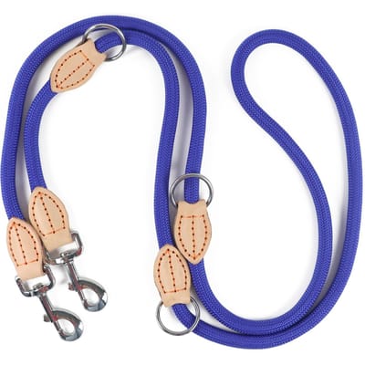 210cm Multifunctionele Middelgrote Hond Dubbele Lijn Lijnen Verstelbaar En Nylon Luxe Handsfree Kleine Hond Lijn Voor 2 Honden (Blue,210cm) blauw