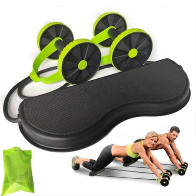 Buikspierroller - Fitness Wiel - Kracht Training - Dubbel Wiel - N.v.t. - Zwart