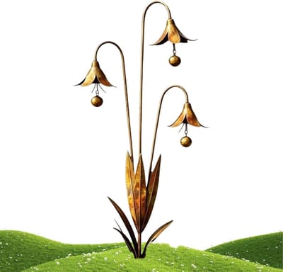 Decoratieve Tuinstok - Bloem Ornament - Tuin Decoratie - Blauwklok Ontwerp - 38 x 11 cm - Blauw