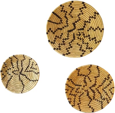 Wandschalen set 3 stuks Moongras wanddecoratie
