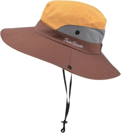 Bovista Zonnehoed - Reishoed - UV Beschermende Hoed - Bucket Hat - Festival - Pet - Hoedje Voor Dames & Heren - Hoofdbescherming - Geel & Bruin