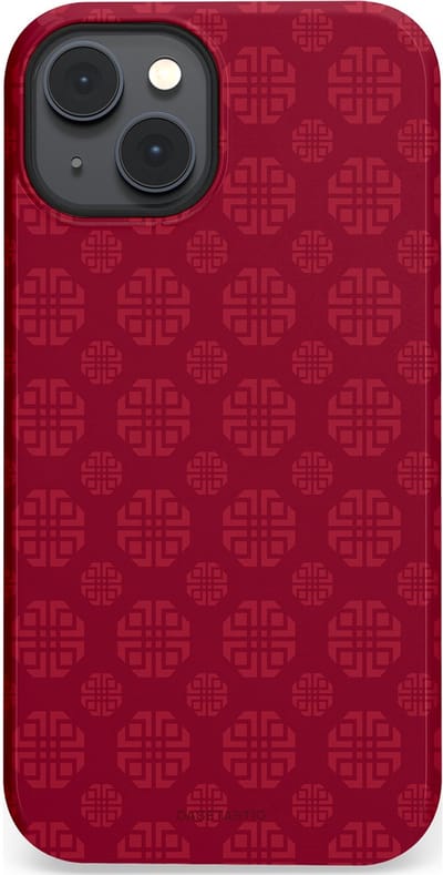 Casetastic Hoesje Geschikt voor Apple iPhone 14 Magsafe - Stijlvolle Beschermende Duo-layer Case - Oosters Rood