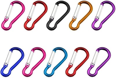 Karabijnhaak Set - Sleutelhanger Clips - Outdoor Activiteiten - Gladde Rand - 20 Stuks - Willekeurige Kleuren