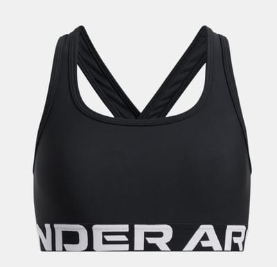 Under Armour G Crossback Bra-BLK Meisjes Sportbeha - Zwart - Wit