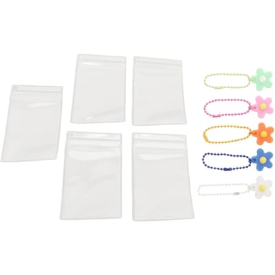 5 Pièces Porte-Photos Double Face Portable 3 Pouces PVC Transparent Étui à Cartes Étanche Étoile Petite Carte