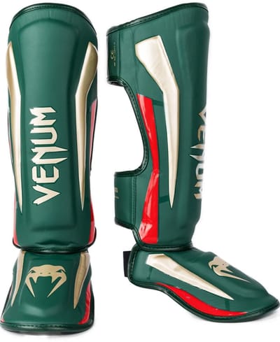 Venum Elite Scheenbeschermers Special Edition Groen Goud - XL