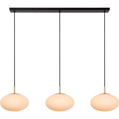 Lucide Elysee hanglamp 3x E27 opaal glas – messing accenten – 130 x 30 x 150 cm