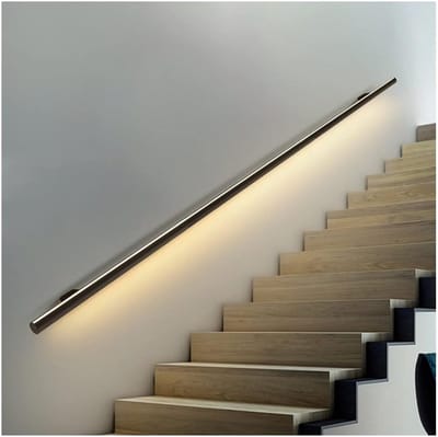 Aluminium Leuning - Verlichte Trapleuning - Veilig Traplopen - Eenvoudige Installatie - 05 Meter - Zwart