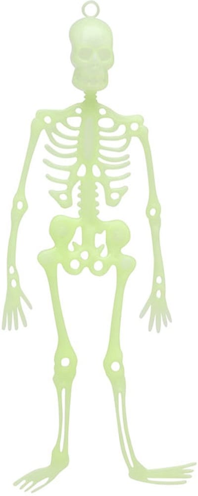 Halloween/horror thema hang decoraties - 1x stuks - skeletten - glow in the dark - 30 cm