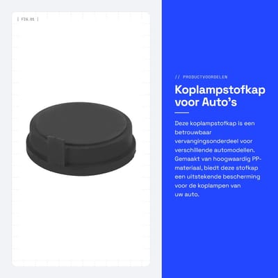 Dailygoods- Koplampstofkap Vervanging 1609015380 - PP Materiaal - Geschikt voor 301/307/308 - C3/C4 - Effen Kleur - Duurzaam ontwerp - Koplampkap