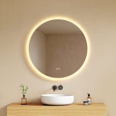 EMKE Badkamerspiegel - Anti Condens - 3 Lichtkleuren & Dimbaar - 80CM - Douche Spiegel - Energiezuinig