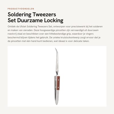 Dailygoods - Soldering Tweezers Set - Duurzame Locking Precision Pincet voor Solderen en Sieraden Maken