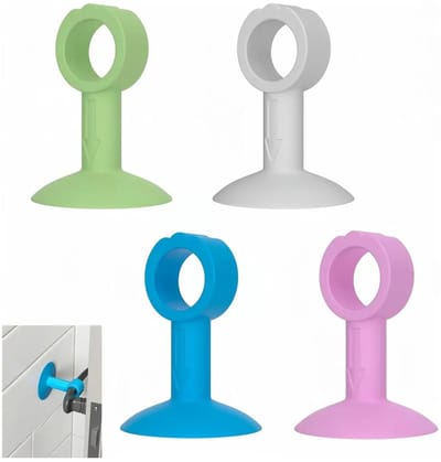 Siliconen Deurstopper - Deurklink Beschermer - Deurbumper - Deurbuffer - Zonder Boren - Anti Botsing - 4 Stuks - Wit Blauw Roze Groen