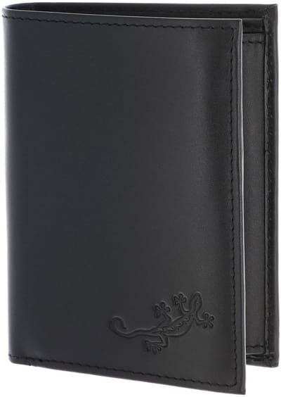oxmox Leren portemonnee Leather RFID Protect Kombibörse Lizard 2.0 Embossed Black zwart