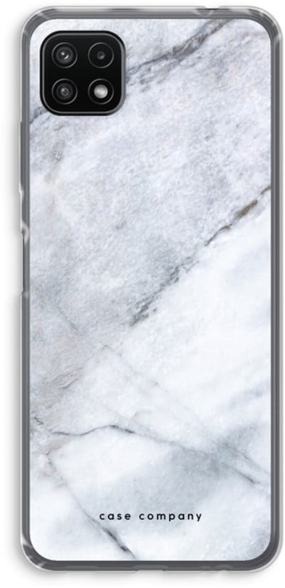 Case Company® - Hoesje geschikt voor Samsung Galaxy A22 5G hoesje - Witte marmer - Soft Cover Telefoonhoesje - Bescherming aan alle Kanten en Schermrand