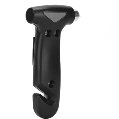 2-in-1 Auto Veiligheidshamer Noodontsnappingstool Ruitbreker Autogordelsnijder voor Bus black