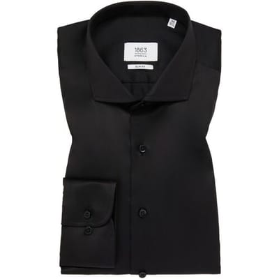 Eterna Overhemd Premium 1863 Luxury Twill Two-Ply Non-Iron Cotton Zwart / male