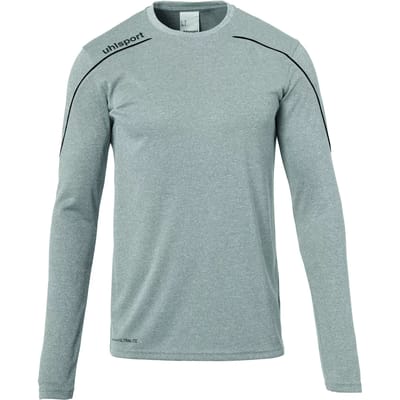 Uhlsport Stream 22 Voetbalshirt Lange Mouw Kinderen - Donkergrijs Gemeleerd / Zwart | Maat: 140