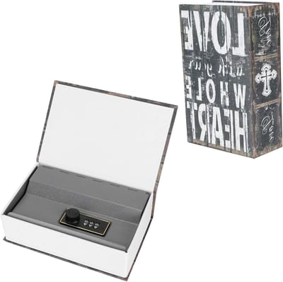 Mini Geldkluis - Geheime Boekkluis - Waardevolle Spullen - Cijferslot - 18.2 cm Lengte - Zwart