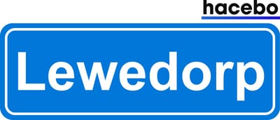 Hacebo - Plaatsnaam Sticker - 29x10 CM - Lewedorp sticker - Verkeersborden sticker - grappige cadeaus - Lewedorp