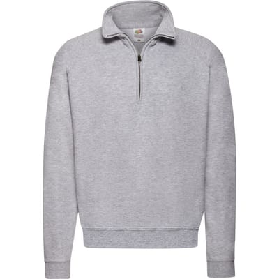 Fruit of the Loom Heren Classic Sweatshirt met Kwart Ritssluiting (Heide Grijs)