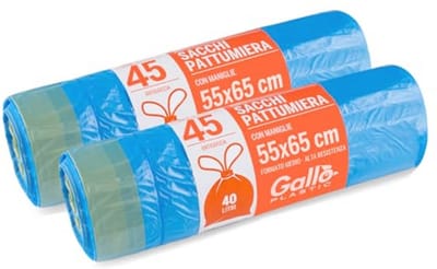 Vuilniszakken met Handgrepen - 90 Stuks - 40 Liter - 55 x 65 cm - Blauw