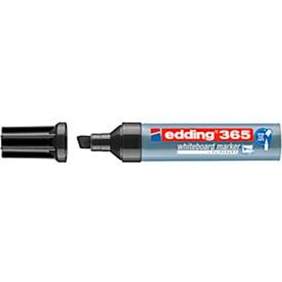 Edding 365 whiteboard marker, zwarte schrijfkleur, spievormige punt, lijndikte 2-7 mm, droog uitwisbaar, met dop, navulbaar, 10 st.