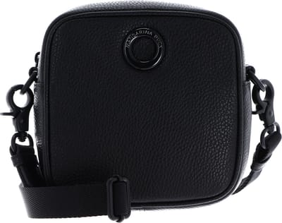 MANDARINA DUCK Leren Schoudertas Mellow Neon Camera Bag Nero Zwart