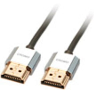LINDY 41671 HDMI-kabel HDMI Aansluitkabel HDMI-A-stekker, HDMI-A-stekker 1.00 m Grijs 4K UHD, OFC-kabel, Rond, Afgeschermd (dubbel), Extreem dun,