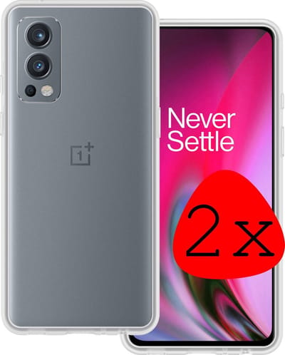 Hoesje 2 Stuks - Geschikt voor OnePlus Nord 2 - Sterk & Shockproof - Case Siliconen - Back Cover - Telefoon Hoes - Transparant
