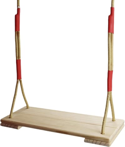 Houten Schommelzitje - Buitenschommel Touw - Ontspanning Buiten - Hoogte Verstelbaar - 43x17cm