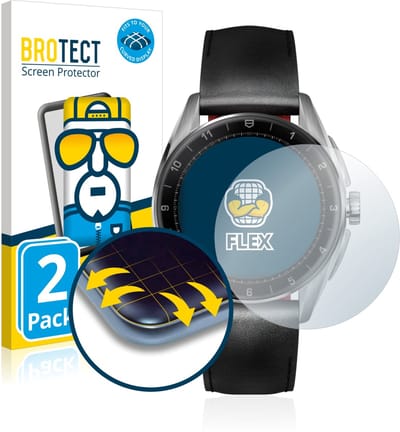 BROTECT - Screenprotector voor TAG Heuer Connected Calibre E4 (42 mm) - Folie Beschermfolie transparant volledig dekking - 2 Stuks